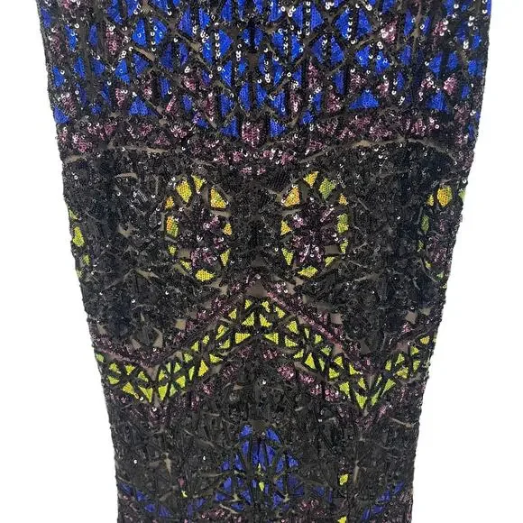 Jovani Style 04807 Black Multi Color Sequin Fit and Flare Gown Women's 8 - Picture 5 of 13